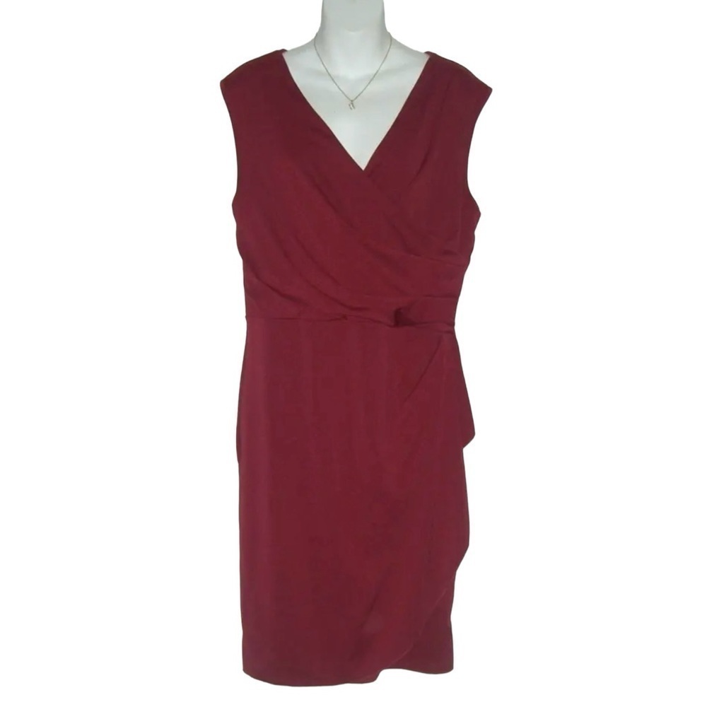 Grace Karin Dress Burgundy Wrap Front Party Cocktail Career Business NWT Sz XL